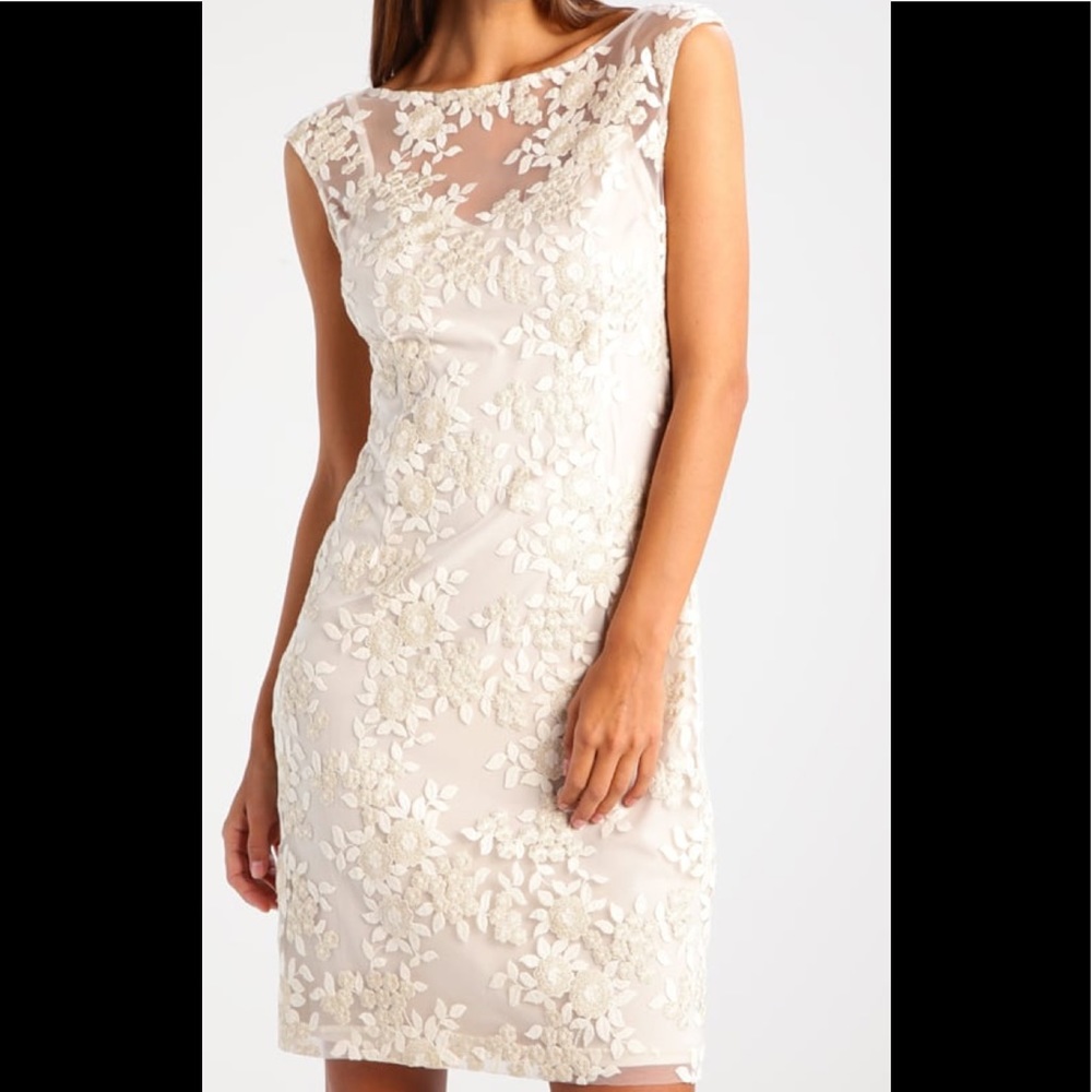 Lauren Ralph Lauren Ivory Gold metallic dress
